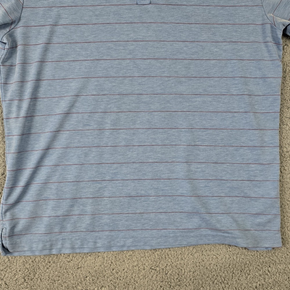 Travis Mathew Performance Golf Polo Shirt Mens XL Blue Red Stripe Stretch - Picture 4 of 16